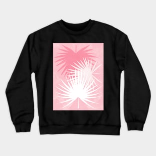 Fan Palm Leaves In Pink Modern Botanical Crewneck Sweatshirt